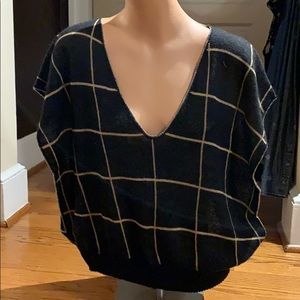 Black and Tan deep v neck vest